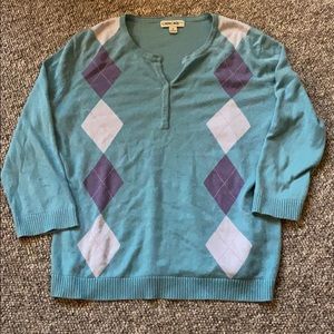 Cute oversized argyle sweater